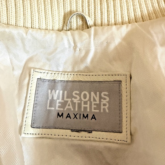 Wilsons Leather Cream Bomber Jacket - Picture 3 of 9